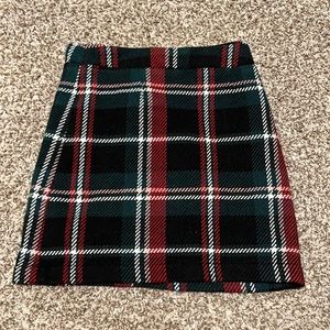 Red and green plaided skirt